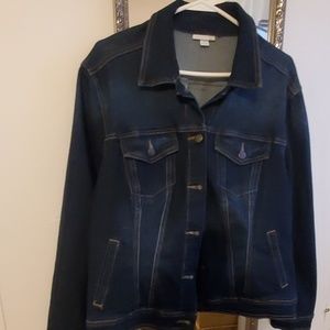 Dark wash stretch denim jacket